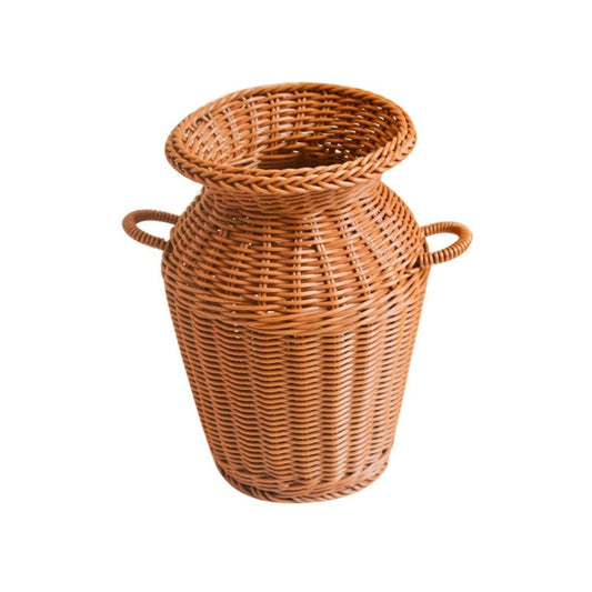 Creative Rattan Woven Vase, Brown Decorative Flower Basket, for Home Office Rustic Centerpiece Artificial Flower Holder