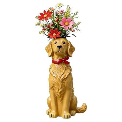 Dog Themed Decor Vase Cute Decorative Ornament for Pet Lovers Home Living Room Table Shelf Display Decor(E)