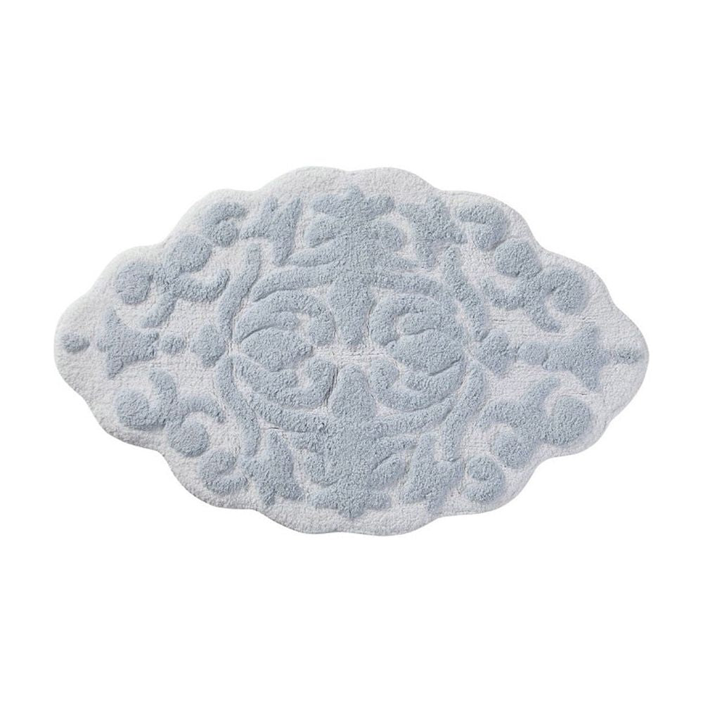 Floral Pattern Floor Mat Carpet Door Mat White Blue Tufted Soft Absorbent Quick Dry Non Slip for Bathroom Bedroom Living Room Office Entrance Washable Rug 19.69 x 31.50 In Home Entry