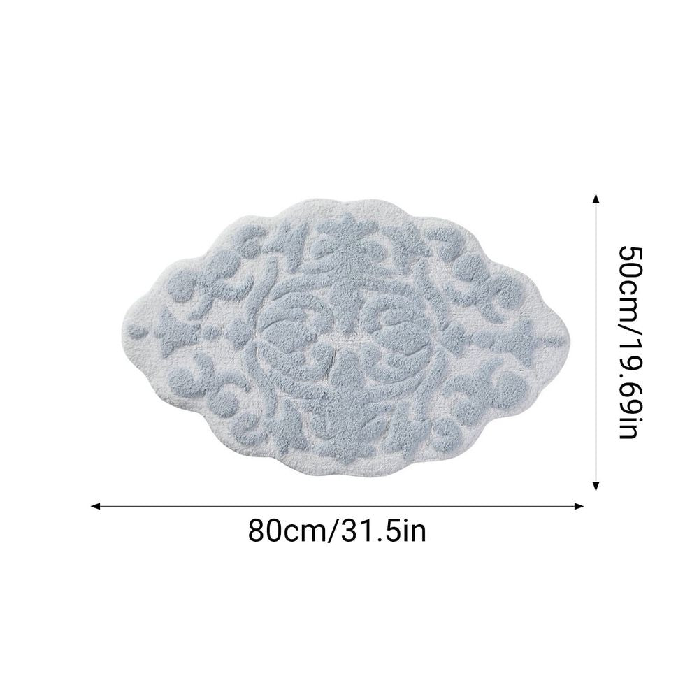 Floral Pattern Floor Mat Carpet Door Mat White Blue Tufted Soft Absorbent Quick Dry Non Slip for Bathroom Bedroom Living Room Office Entrance Washable Rug 19.69 x 31.50 In Home Entry