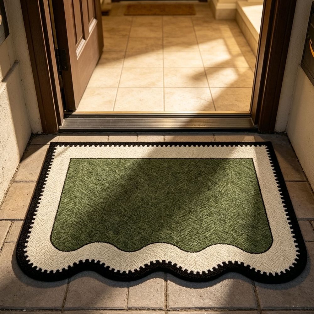 Mid Green Non Bathroom Rug Absorbent Floor Mat Low Profile Non Slip Entryway Kitchen Bath Sink Mat for Home Hallway Laundry Room Bedroom Washable Floor Mat 15.75 x 23.62 In Guest Room Laundry Room