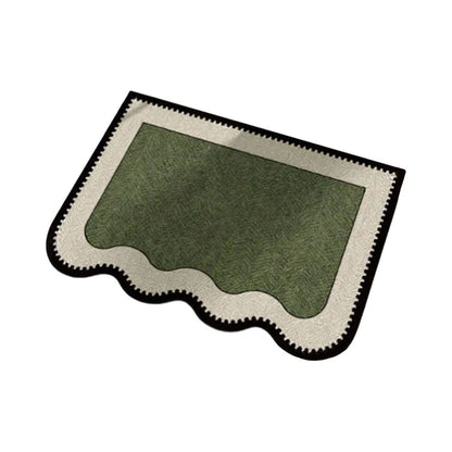 Mid Green Non Bathroom Rug Absorbent Floor Mat Low Profile Non Slip Entryway Kitchen Bath Sink Mat for Home Hallway Laundry Room Bedroom Washable Floor Mat 15.75 x 23.62 In Guest Room Laundry Room