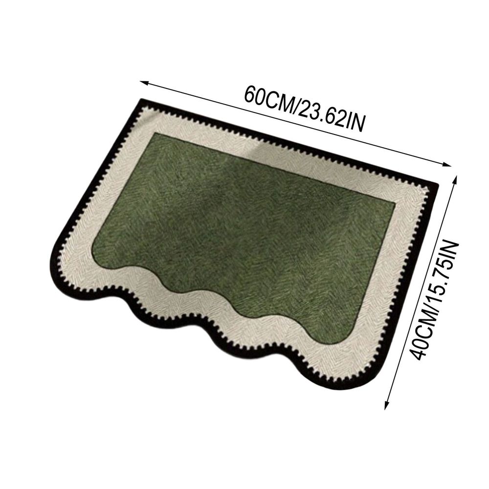 Mid Green Non Bathroom Rug Absorbent Floor Mat Low Profile Non Slip Entryway Kitchen Bath Sink Mat for Home Hallway Laundry Room Bedroom Washable Floor Mat 15.75 x 23.62 In Guest Room Laundry Room