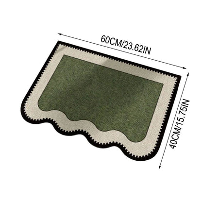 Mid Green Non Bathroom Rug Absorbent Floor Mat Low Profile Non Slip Entryway Kitchen Bath Sink Mat for Home Hallway Laundry Room Bedroom Washable Floor Mat 15.75 x 23.62 In Guest Room Laundry Room