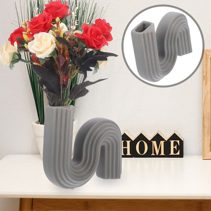 Light Green Geometric Ceramic Vase Set for Wedding Decoration and Home , 1 Piece
