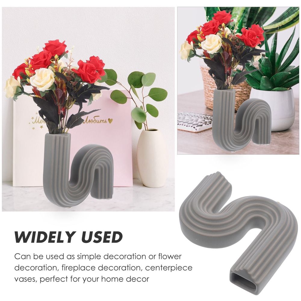 Light Green Geometric Ceramic Vase Set for Wedding Decoration and Home , 1 Piece