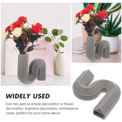Light Green Geometric Ceramic Vase Set for Wedding Decoration and Home , 1 Piece