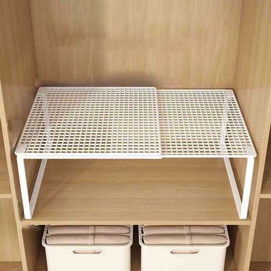 Shelves, Shelf Organizer, Expandable Cabinet Storage Shelf, Stackable Organizer Rack, Sturdy Metal, Make Full Use of The Upper Space, Space Saving for Kitchen Bathroom Pantry