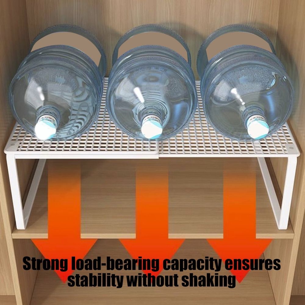 Shelves, Shelf Organizer, Expandable Cabinet Storage Shelf, Stackable Organizer Rack, Sturdy Metal, Make Full Use of The Upper Space, Space Saving for Kitchen Bathroom Pantry