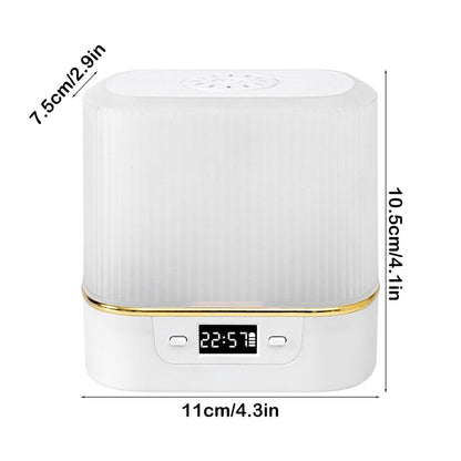 Rechargeable Night Light Bedside Lamp Baby Feeding Bedroom Table Lamp with Clock Adjustable Brightness 3 Color Eye Care USB or Plug In for Reading Sleeping Office
