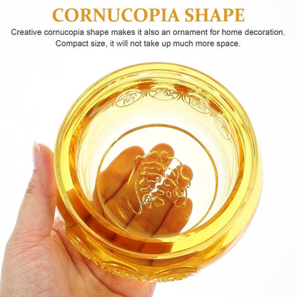 Ornaments Home Decor Golden Treasure Bowl Ornament Yellow Crystal Home Decoration 1Pcs