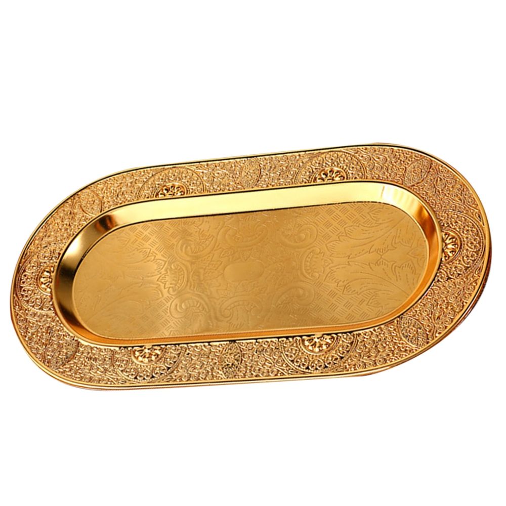 European Style Golden Fruit Tray for Storage Elegant Multi Function Serving Plate