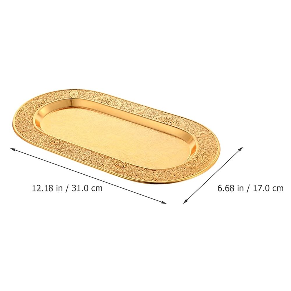European Style Golden Fruit Tray for Storage Elegant Multi Function Serving Plate