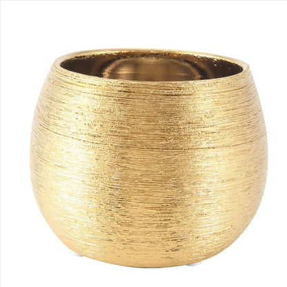 Ceramic Plant Pot Planter Gold-Plated Flower Flowerpot Vase