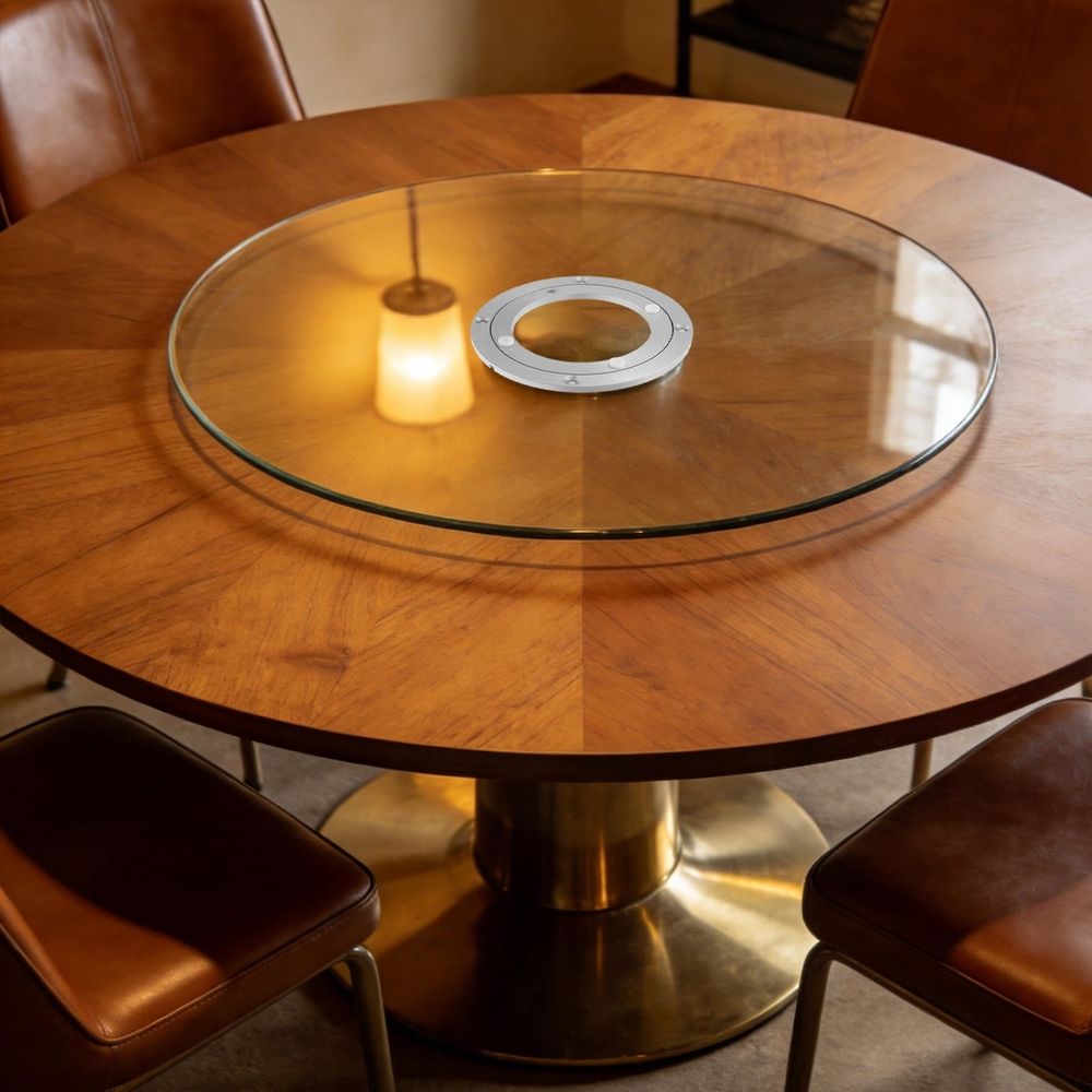 Heavy Duty Silent Rotating Aluminum Alloy Plate Stand for Dining Table, and Smooth
