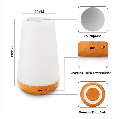 Touch Night Light for Kids: Dimmable LED Nursery Lamp for Baby - Eye-Caring Soft Warm White Light USB Rechargeable Portable Bedside for Toddlers Bedroom Living Room