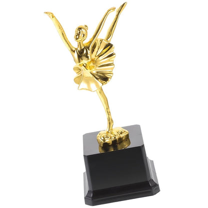 Dance Trophy Ornament Plastic Golden for Teens 1Pack 7.9x4.3x3.9in
