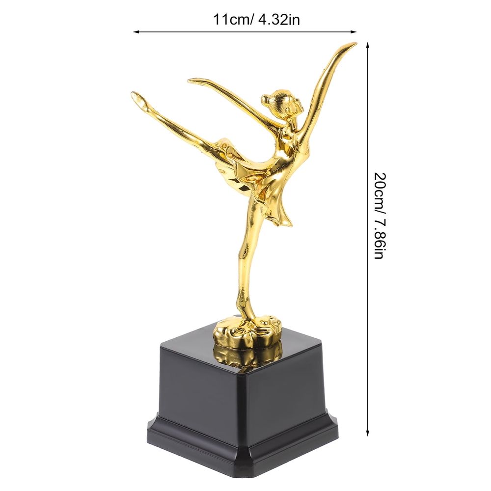 Dance Trophy Ornament Plastic Golden for Teens 1Pack 7.9x4.3x3.9in