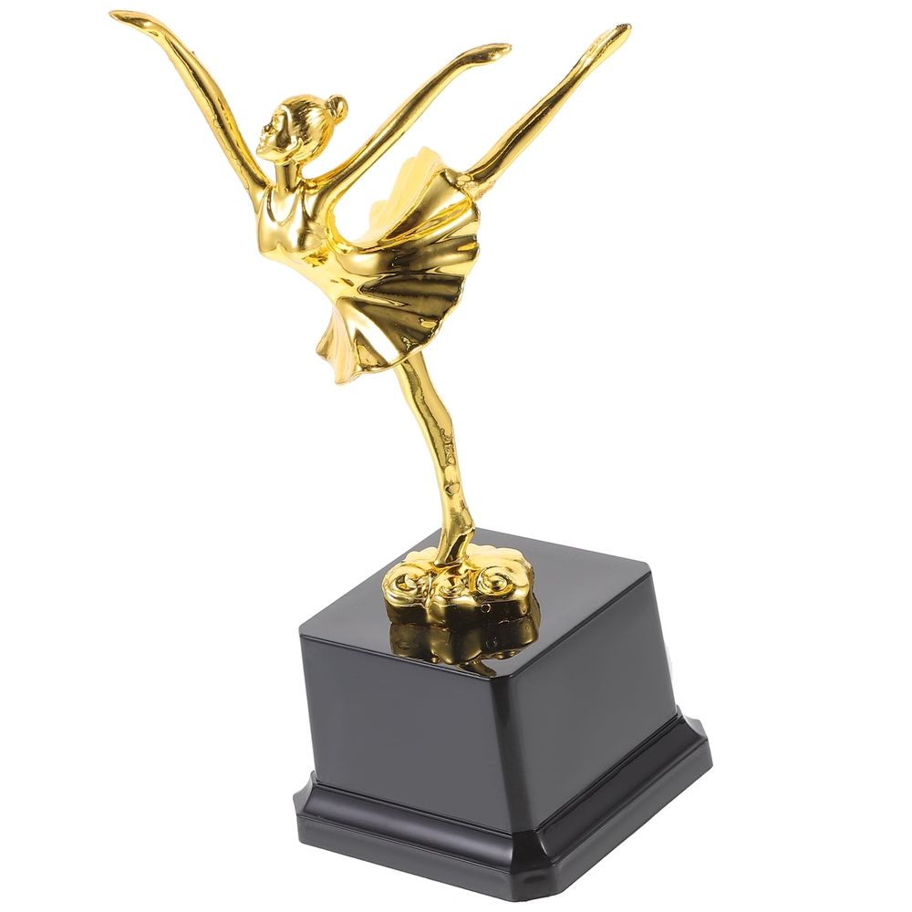 Dance Trophy Ornament Plastic Golden for Teens 1Pack 7.9x4.3x3.9in