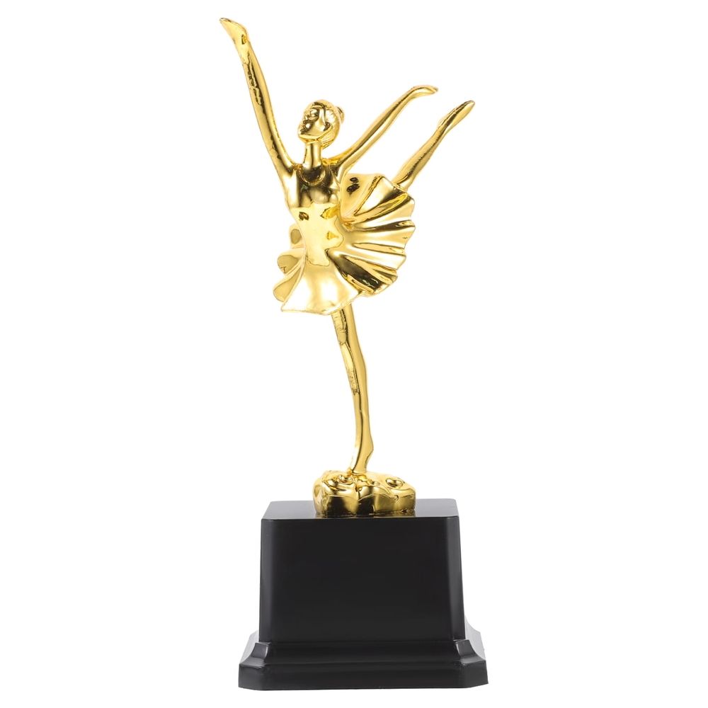 Dance Trophy Ornament Plastic Golden for Teens 1Pack 7.9x4.3x3.9in