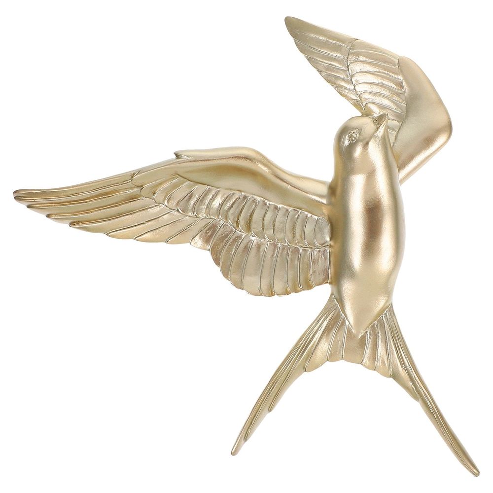 Golden Resin Bird Wall Sculpture Realistic 3D Hanging Pendant Home Decor