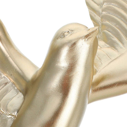 Golden Resin Bird Wall Sculpture Realistic 3D Hanging Pendant Home Decor