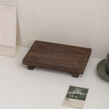 Wooden square storage rack desktop figurine display storage rack display board desktop photography decoration storage board（dark brown）