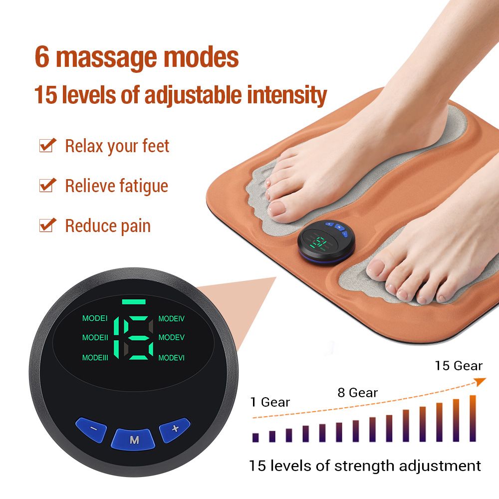 Portable Foot Massager for Tired Feet -6 Massage Modes,Pulse & Deep Tissue Relief, Travel-Friendly Comfort with remote control