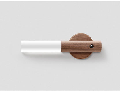Wooden Motion Sensor Night Lights Magnet Body Sensor Hallway Night Lights Rechargeable Led Light Portable Stairway Wall Sconce Battery Powered Cabinet Lights (walnut wood
)