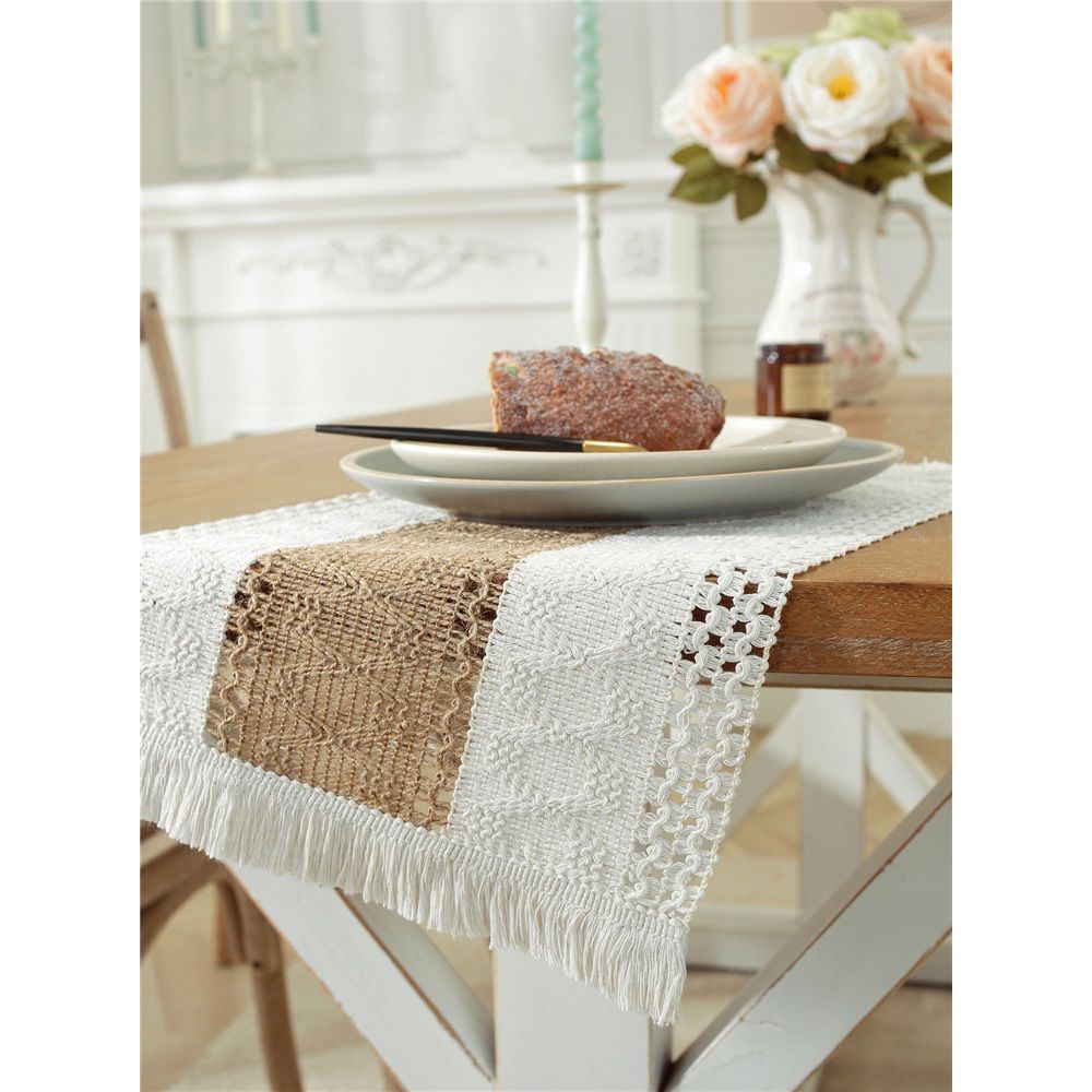 Placemats Set of 4, Table Decor and Farmhouse Style Placemats Cotton hemp , for Dining Table, Caramel