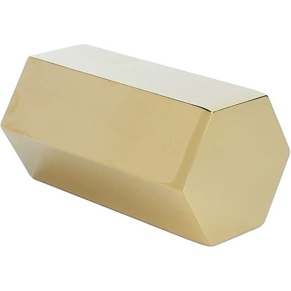 Pen Holder, Gold Pen Holder Sixsided Vase Hexagonal Nordic Stainless Steel Metal Golden Container Stainless Alloy Ornaments Make Up Organizer Gold Pencil Holders