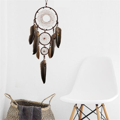 Brown  Large  Wall Decor Handmade Feather  Wall Hanging Ornament for Bedroom Living Room Home Decor