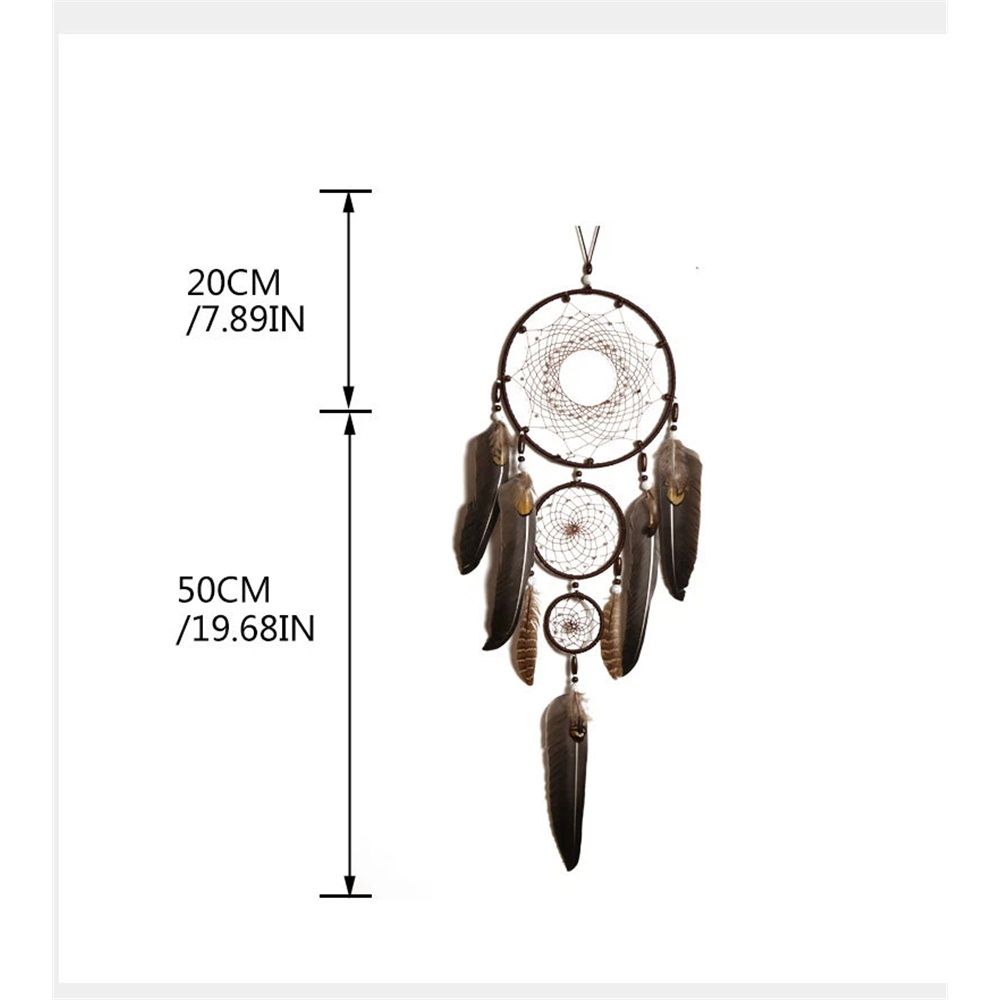 Brown  Large  Wall Decor Handmade Feather  Wall Hanging Ornament for Bedroom Living Room Home Decor