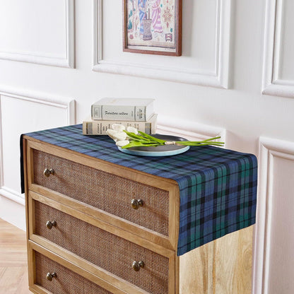 Linen Table Runner 72 Inches Long - 100% Pure Linen Blackwatch Blue and Green Plaid Table Runner 14 x 72 Inch for Dresser, Dining, Xmas, Christmas, Holiday
