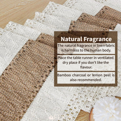 Boho Table Runner for Thanksgiving Fall Christmas Home Decor with Tassels 72 Inches Long Pottery barn Furniture Farmhouse Rustic Macrame Burlap Table Decoration for Living Room (12x72 Inches)