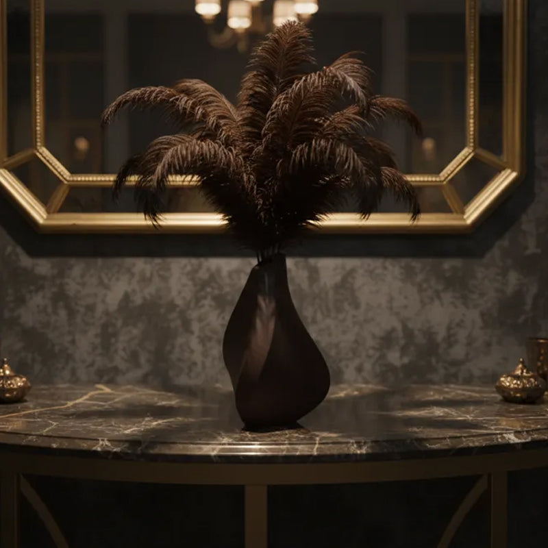 3D-printed sculpture of a contemplative vase,black