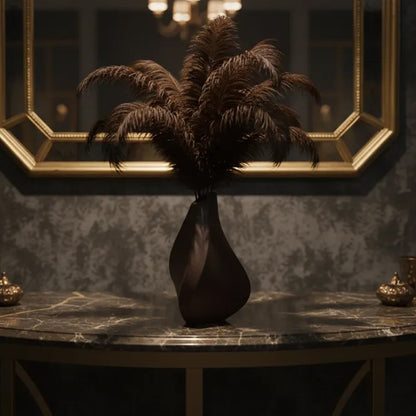 3D-printed sculpture of a contemplative vase,black