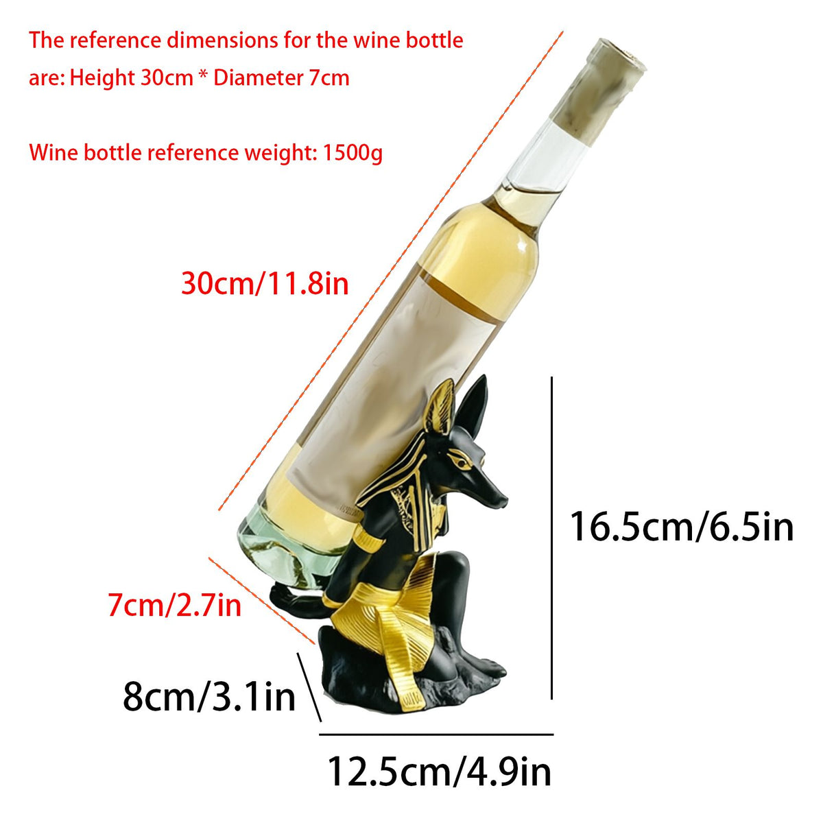 Ancient Egyptian Anubis Wine Rack - Creative Resin Craft Wine Bottle Holder, Home Bar Cabinet Decoration