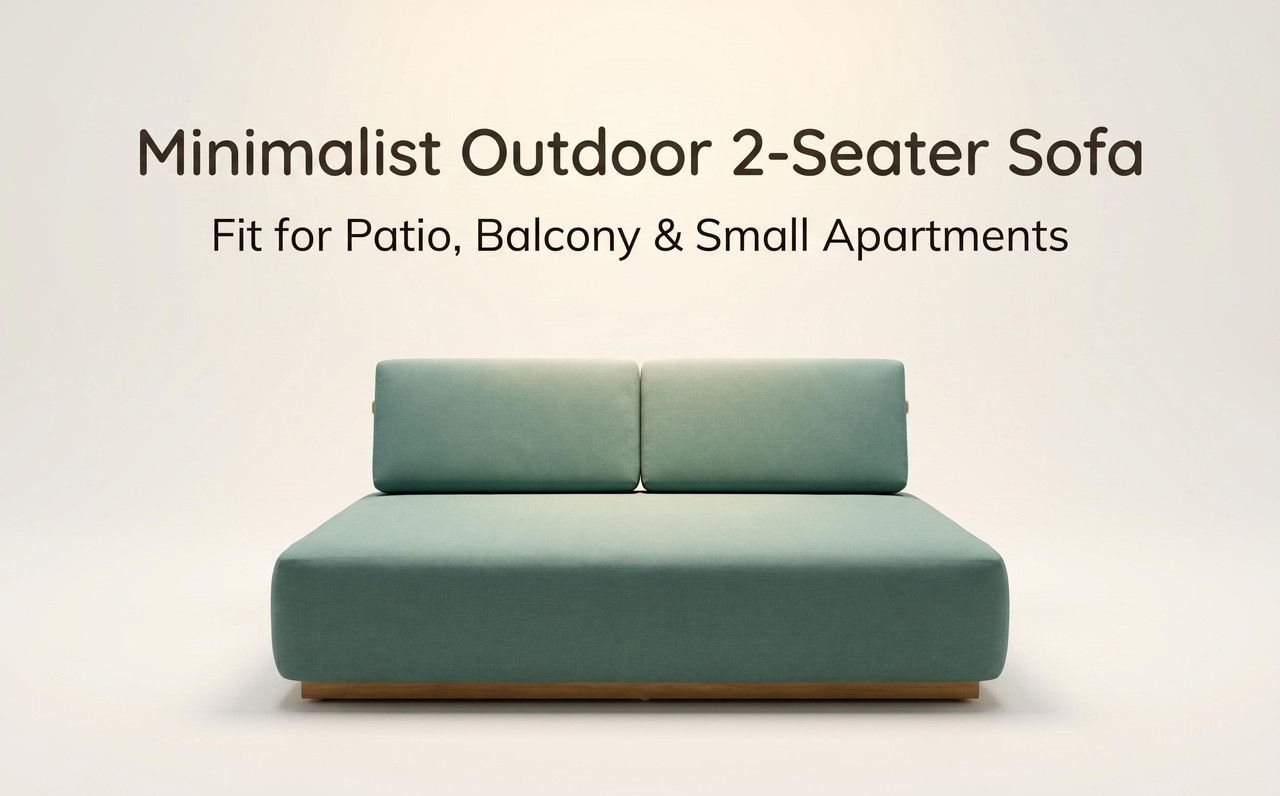 Nordic Minimalist Outdoor 2-Seater Fabric Sofa