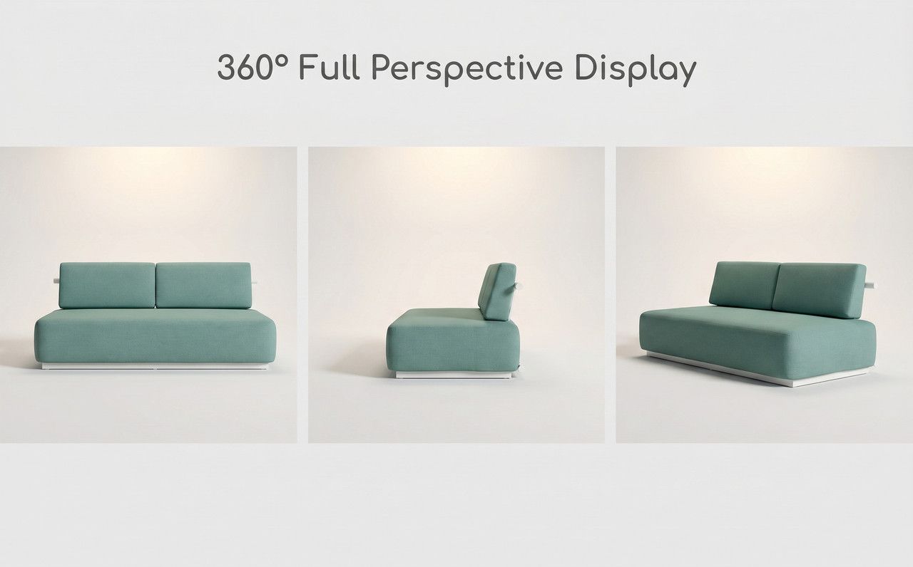 Nordic Minimalist Outdoor 2-Seater Fabric Sofa