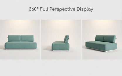 Nordic Minimalist Outdoor 2-Seater Fabric Sofa