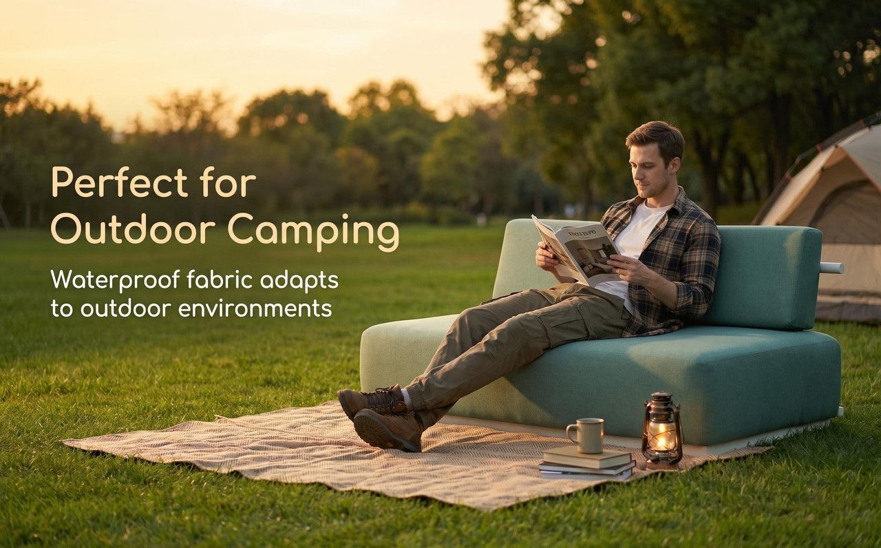 Nordic Minimalist Outdoor 2-Seater Fabric Sofa