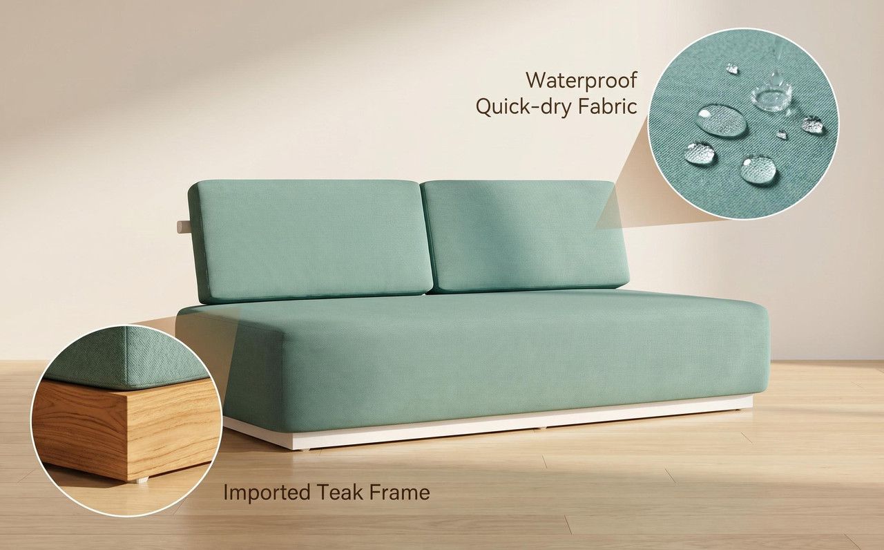 Nordic Minimalist Outdoor 2-Seater Fabric Sofa