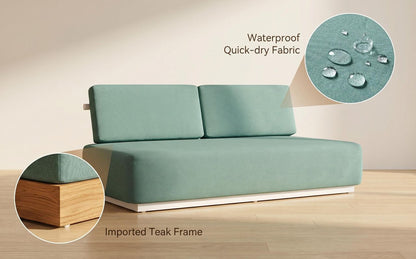 Nordic Minimalist Outdoor 2-Seater Fabric Sofa