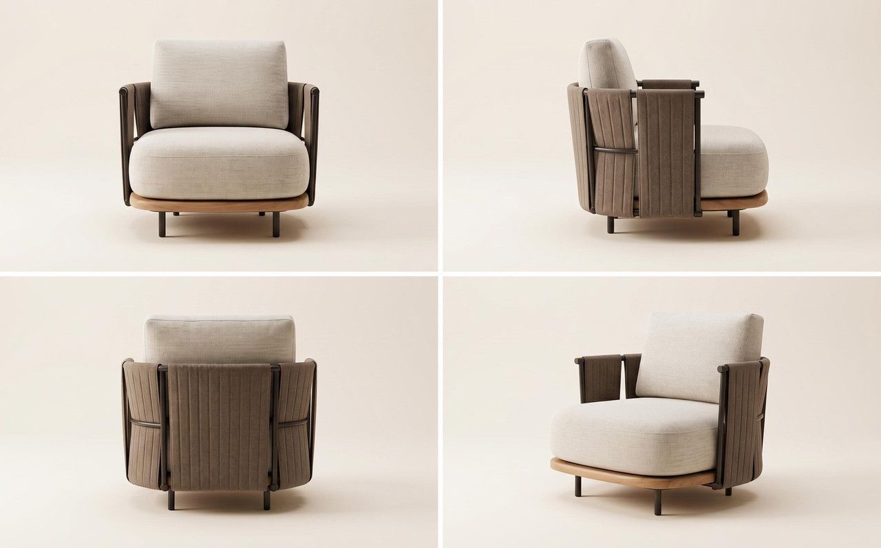 Woven Armrest Single Outdoor Sofa