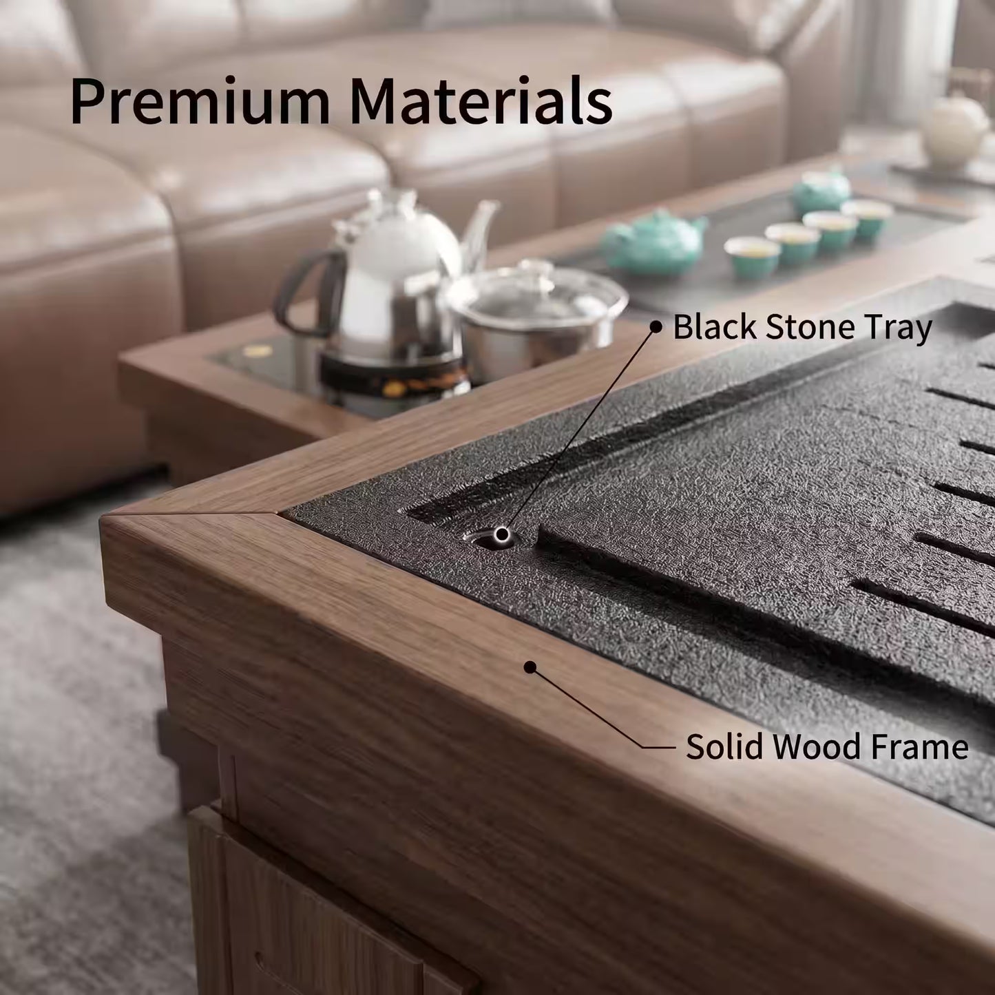 1.3m New Chinese Style Walnut Kung Fu Tea Table