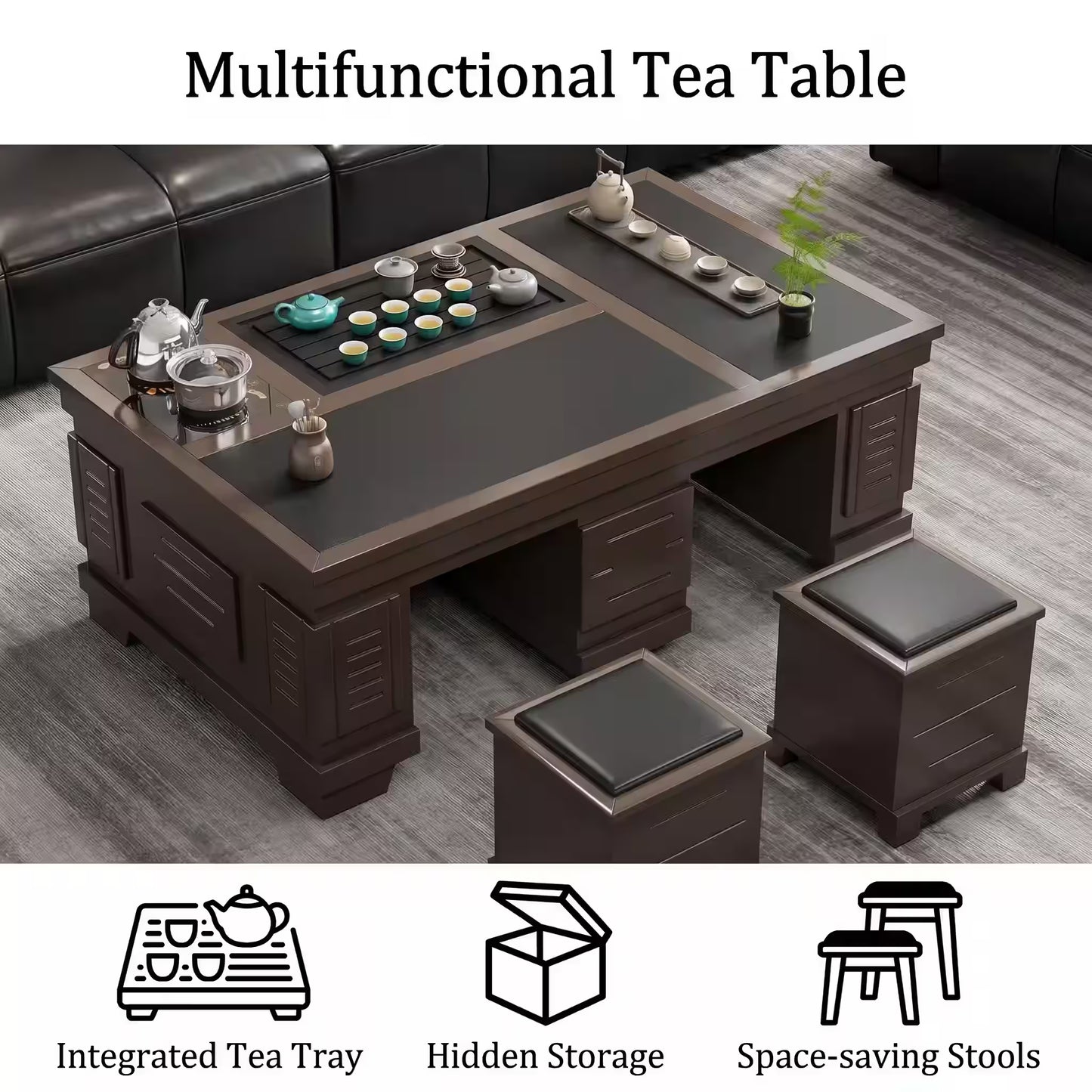 1.5m New Chinese Style Walnut Kung Fu Tea Table