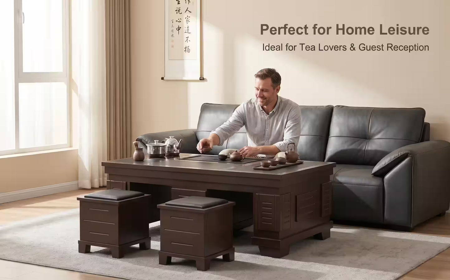 1.5m New Chinese Style Walnut Kung Fu Tea Table