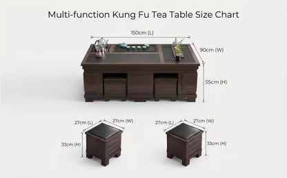 1.5m New Chinese Style Walnut Kung Fu Tea Table