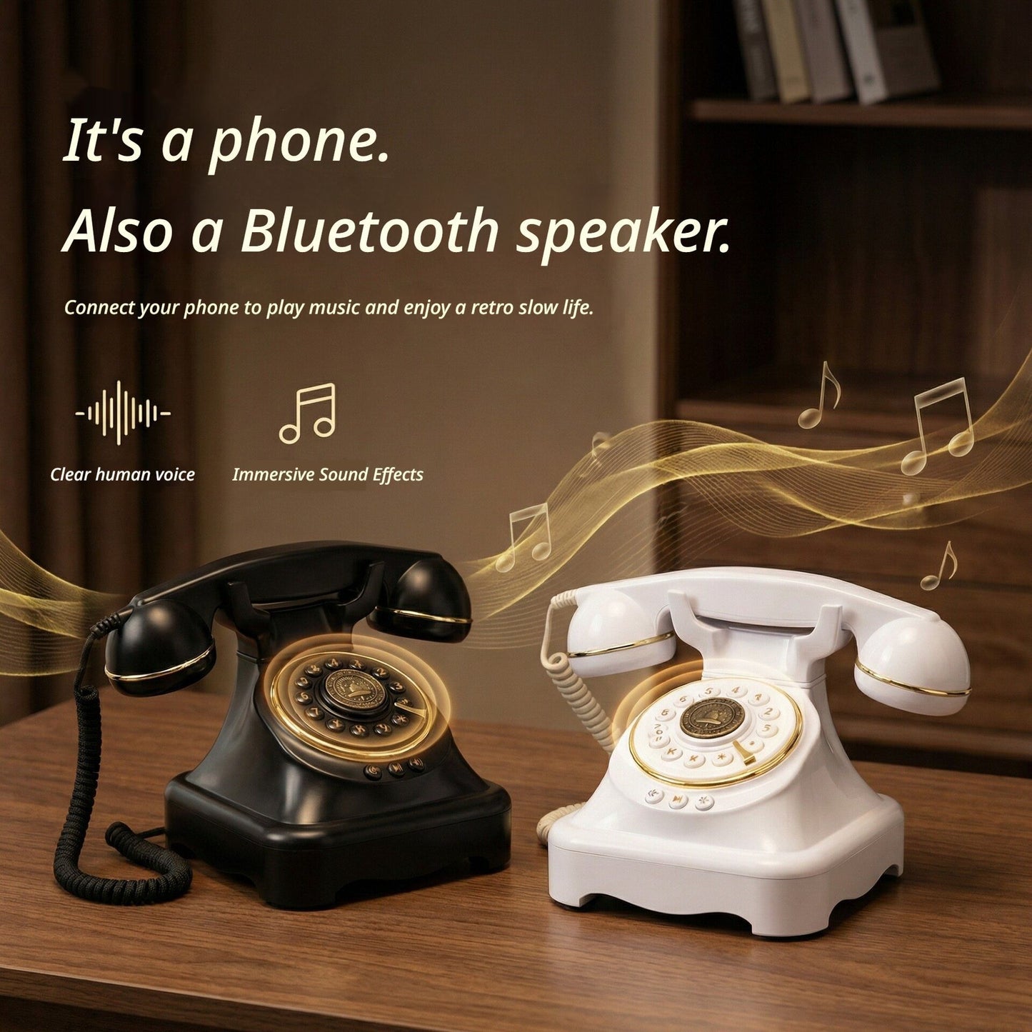 Wireless Bluetooth Landline Black